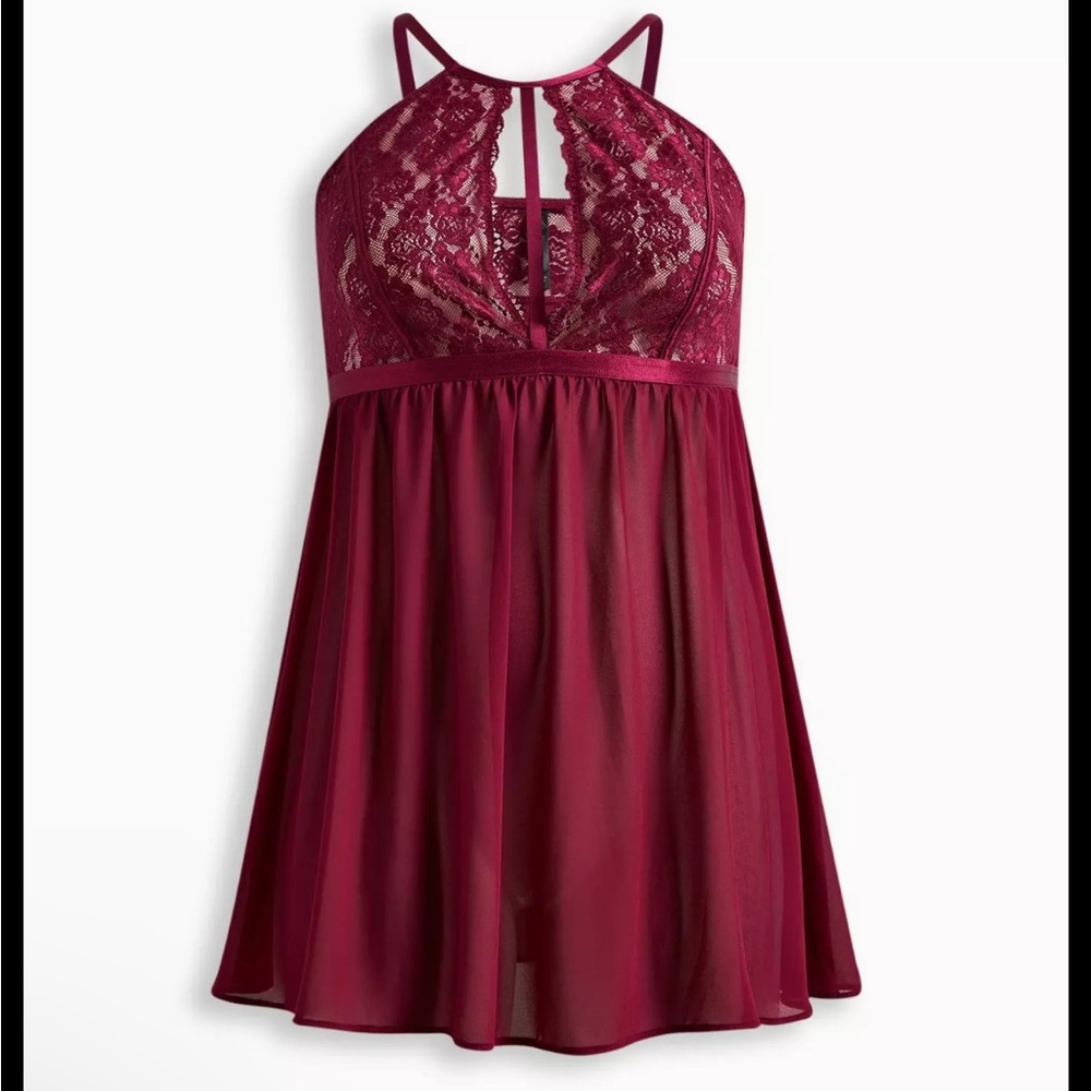 Torrid | Red Lace High Neck Babydoll Lingerie